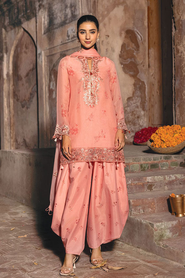 M.Basics Unstitched Winter Festive`25 D#7 (Coral)