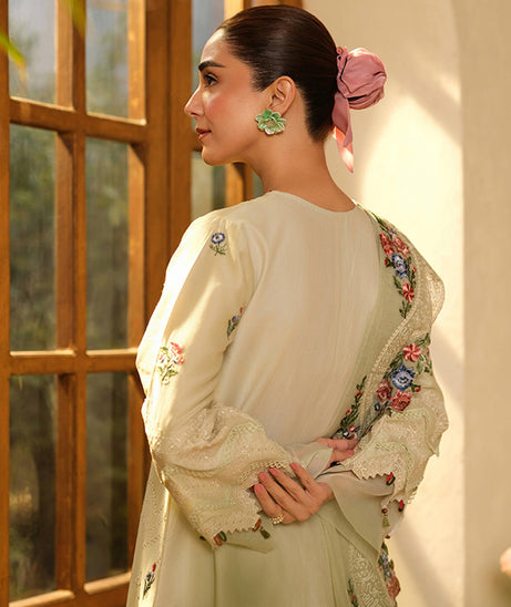 Maryam Hussain Luxury Lawn'25 (Mint)