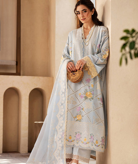 Maryam Hussain Luxury Lawn'25 (Ocean)