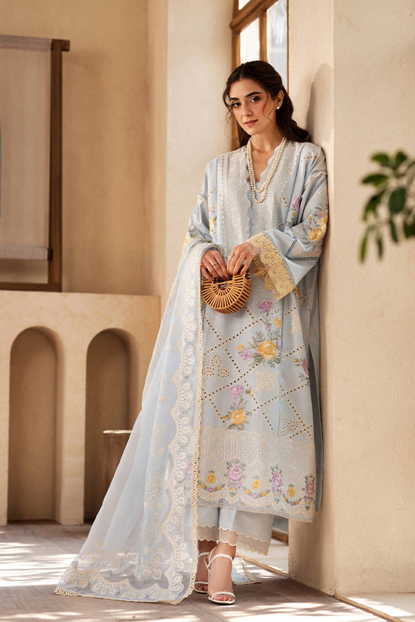 Maryam Hussain Luxury Lawn'25 (Ocean)