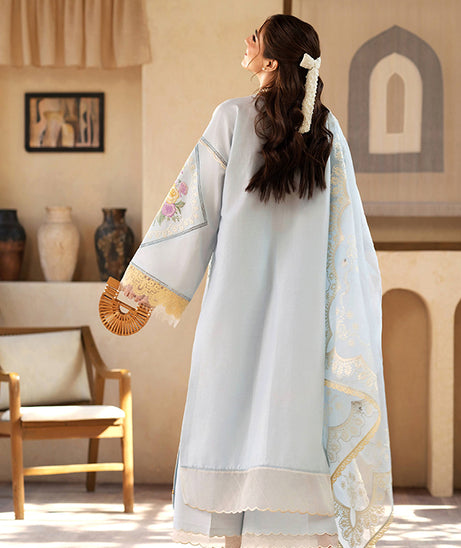 Maryam Hussain Luxury Lawn'25 (Ocean)