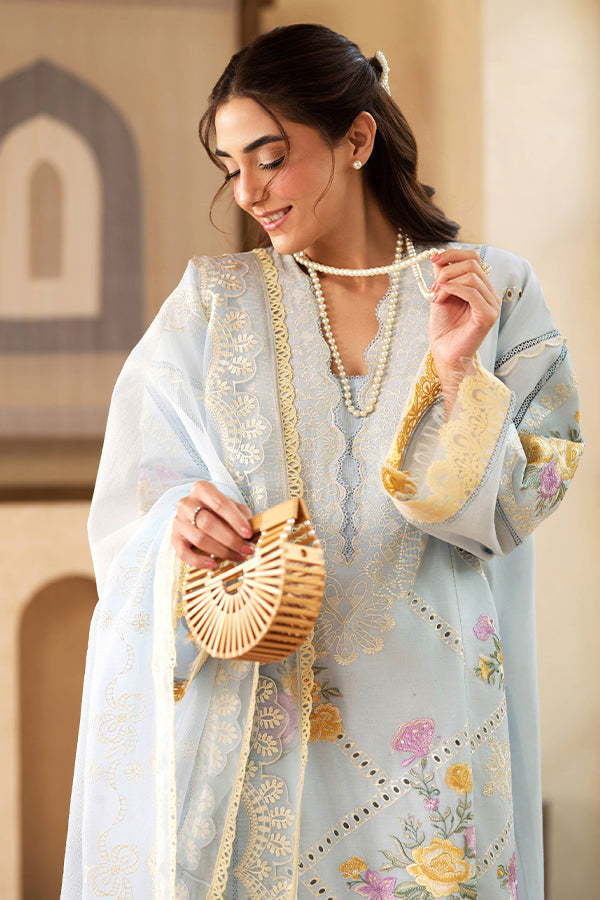 Maryam Hussain Luxury Lawn'25 (Ocean)
