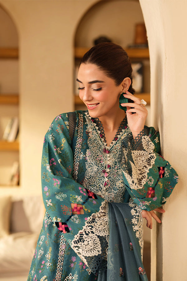 Maryam Hussain Luxury Lawn'25 (Seashell)