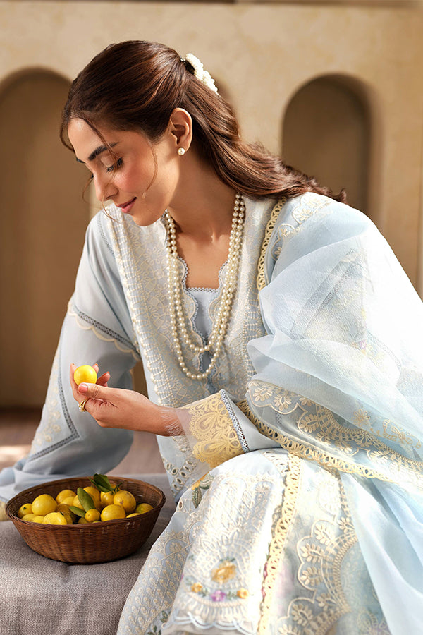 Maryam Hussain Luxury Lawn'25 (Ocean)