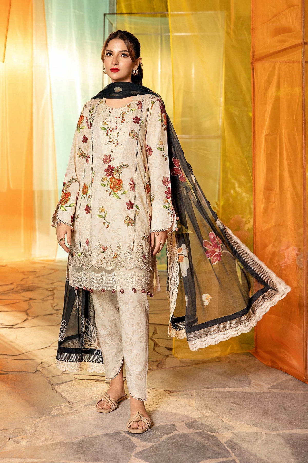 M Basic Unstitched Lawn`25 D#2-B