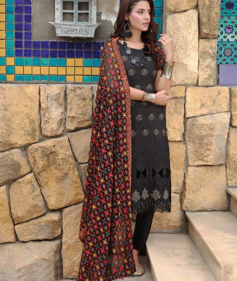 Mi Creation Barbie Schiffli Viscose`23 (Black)