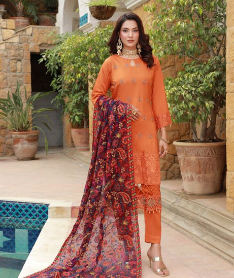 Mi Creation Barbie Schiffli Viscose`23 (Orange)