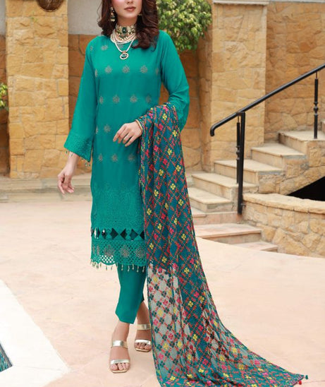 Mi Creation Barbie Schiffli Viscose`23 (Sea Green)
