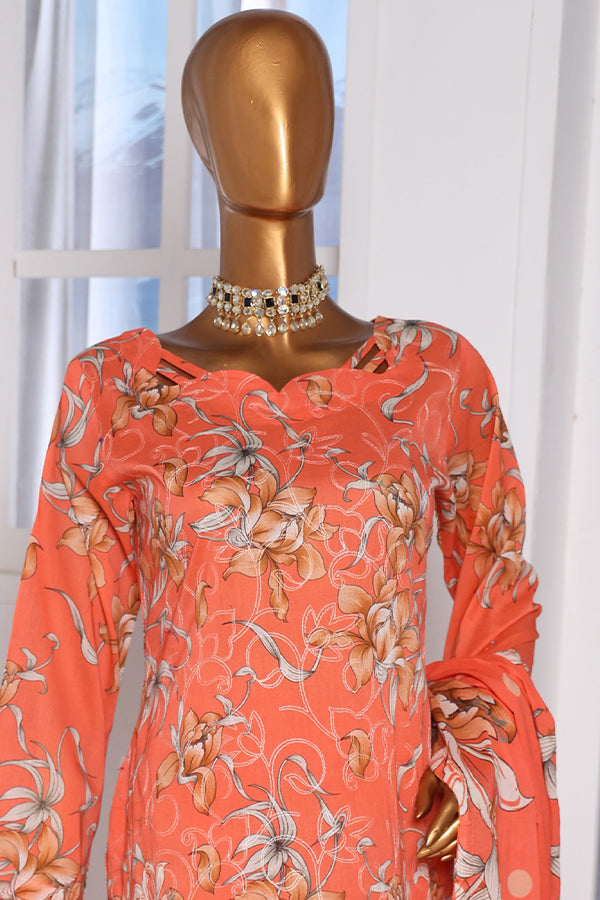 Mi Creation Daman Kari Lawn'25 (Orange)