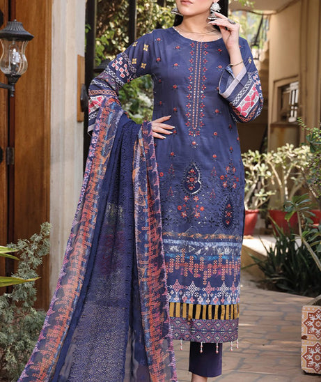 Mi Creation Dhagakari Lawn'24 (Blue)