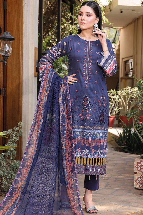 Mi Creation Dhagakari Lawn'24 (Blue)