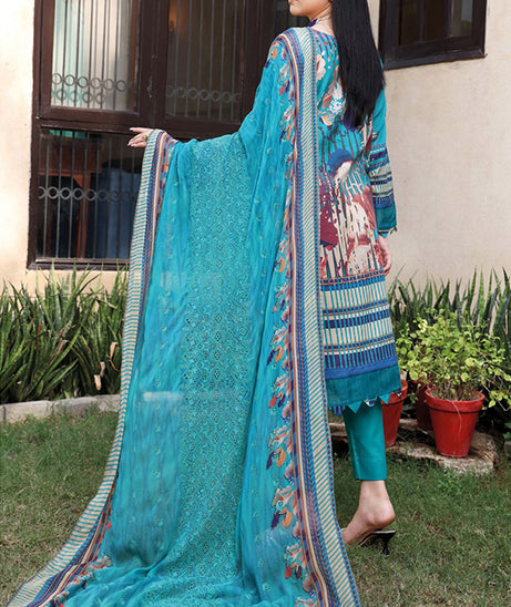 Mi Creation Dhagakari Lawn'24 (D Sea Green)