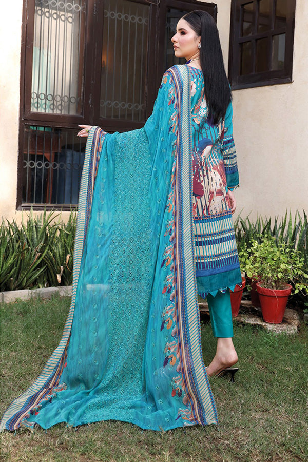 Mi Creation Dhagakari Lawn'24 (D Sea Green)