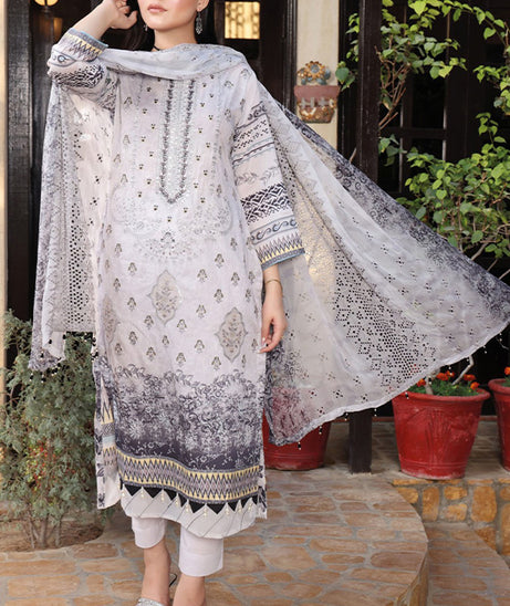 Mi Creation Dhagakari Lawn'24 (L Grey)