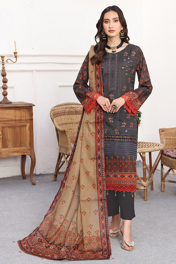 Mi Creation Pehnawni Lawn'24 (D Grey)