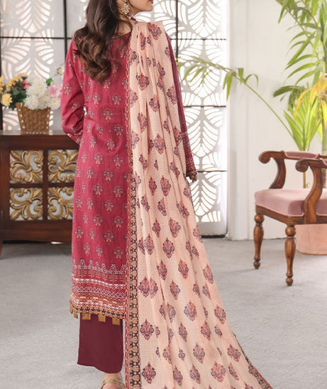 Mi Creation Pehnawni Lawn'24 (Maroon)