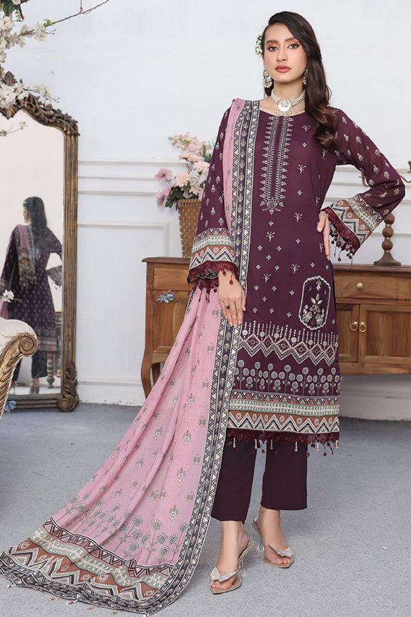 Mi Creation Pehnawni Lawn'24 (Plum)