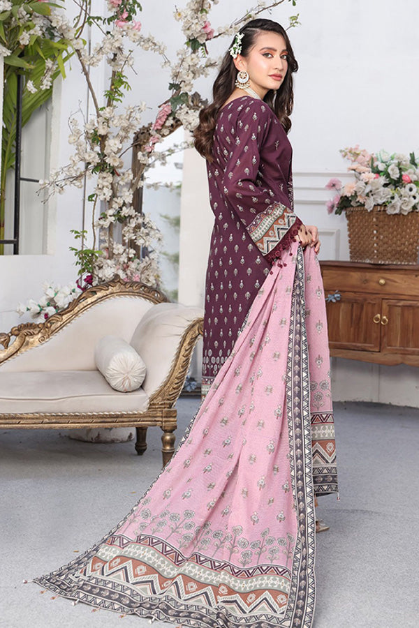 Mi Creation Pehnawni Lawn'24 (Plum)