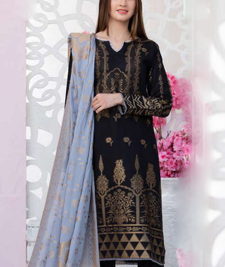 Maah Roz Jacquard Lawn'23 V#15 (Black)