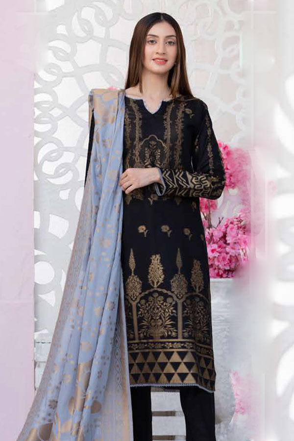 Maah Roz Jacquard Lawn'23 V#15 (Black)