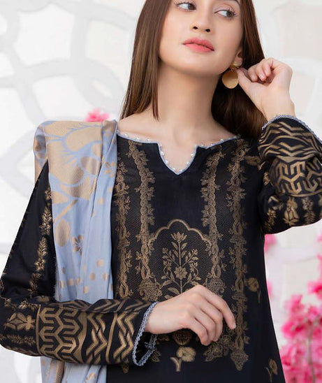 Maah Roz Jacquard Lawn'23 V#15 (Black)