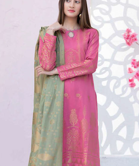 Maah Roz Jacquard Lawn'23 V#15 (Pink)