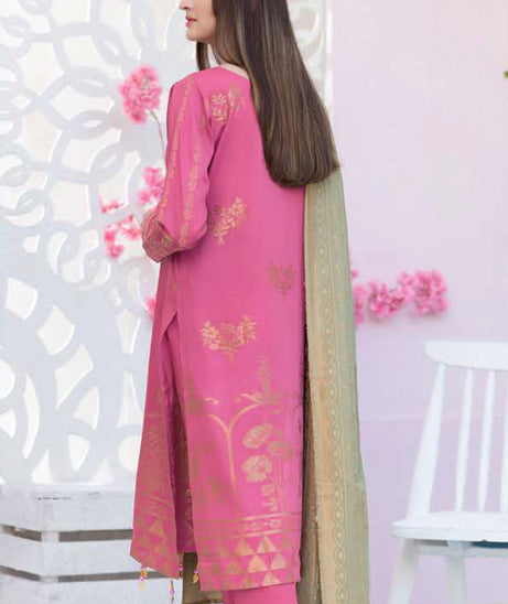 Maah Roz Jacquard Lawn'23 V#15 (Pink)