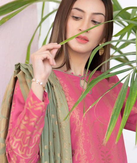 Maah Roz Jacquard Lawn'23 V#15 (Pink)