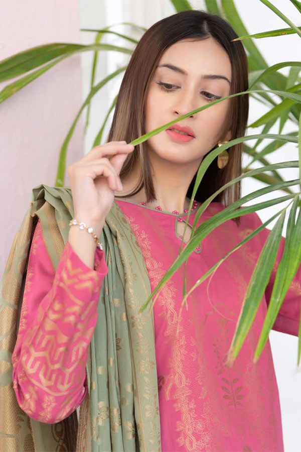 Maah Roz Jacquard Lawn'23 V#15 (Pink)