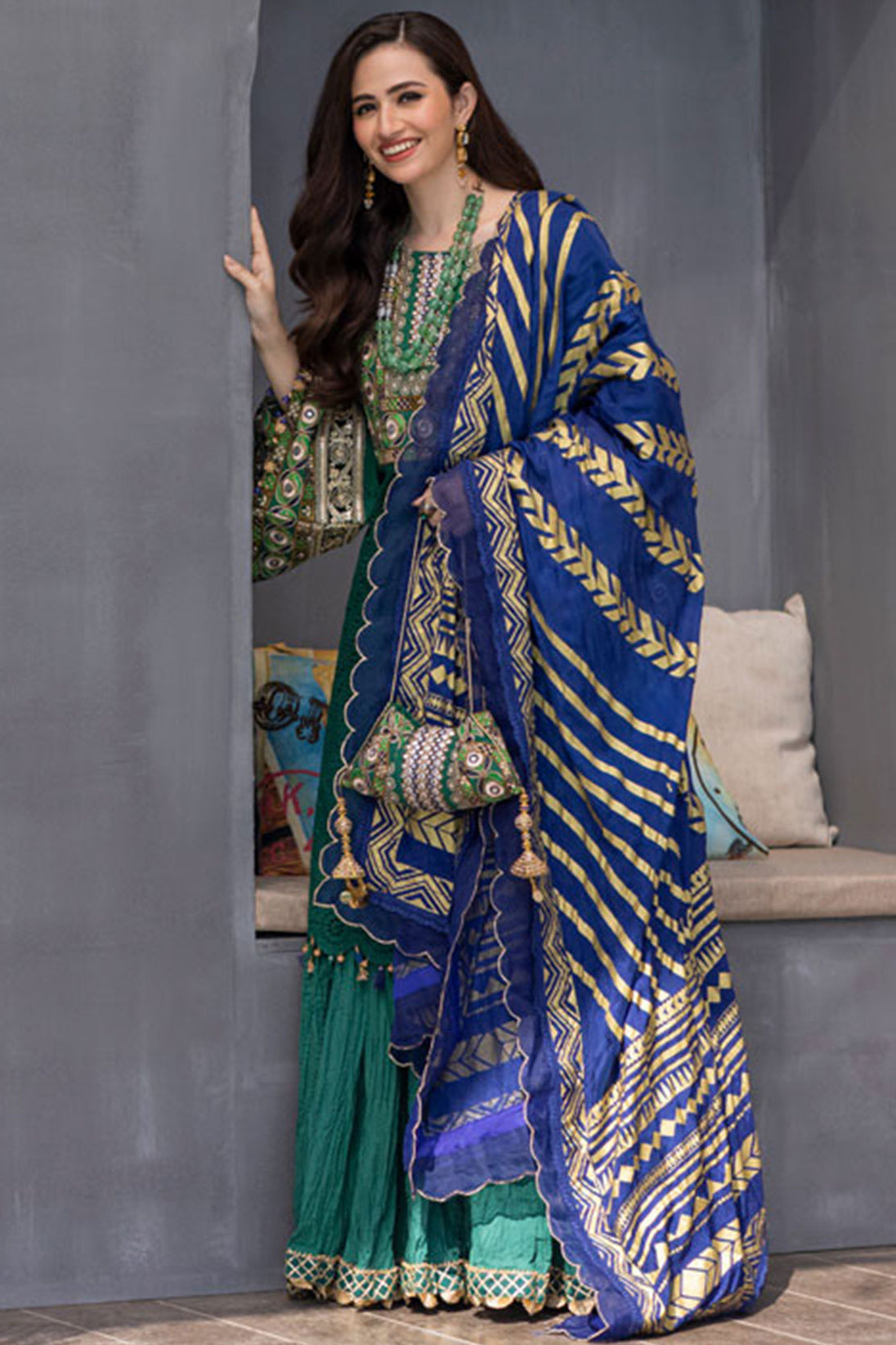 Mahiymaan Luxury Lawn Eid Edit by Alzohaib '22 D# 01