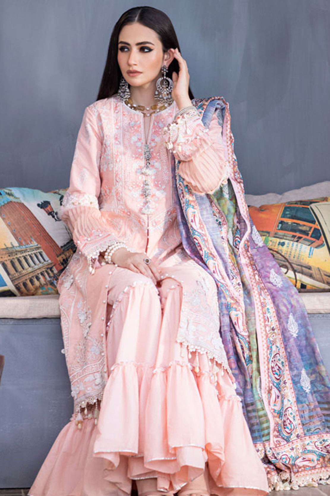 Mahiymaan Luxury Lawn Eid Edit by Alzohaib '22 D# 09