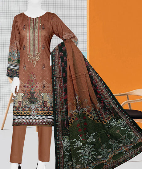 Mahjabeen Dp Emb Lawn`23 Vol#255 D#8301 (D Brown)