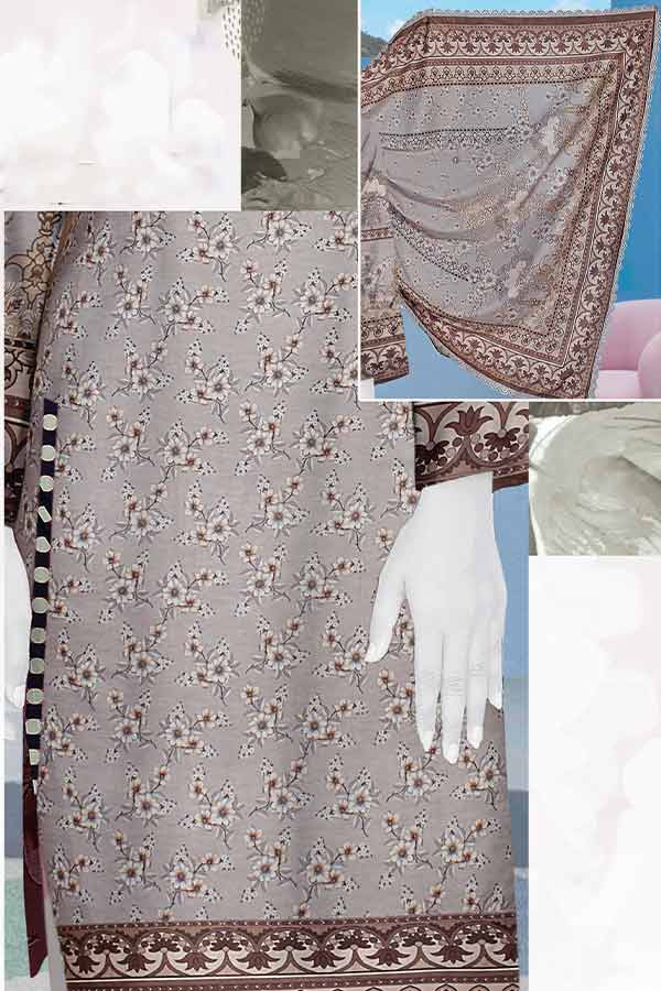 Mahjabeen Digital Lawn`23 Vol-254 CA#8282 Grey
