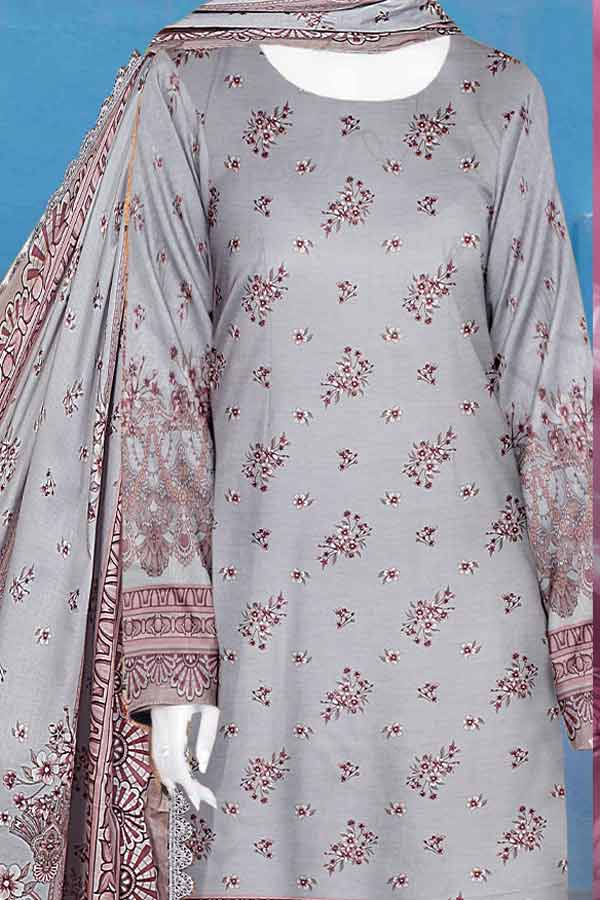 Mahjabeen Digital Lawn`23 Vol-254 CA#8282 S-Grey