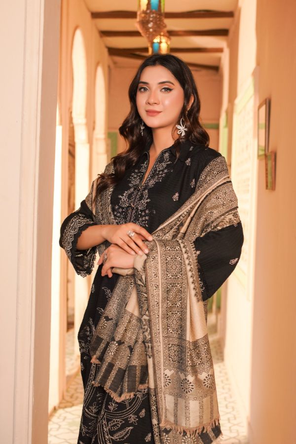 Manizay Bana Dora E/Pashmina Shawl`25 D#1