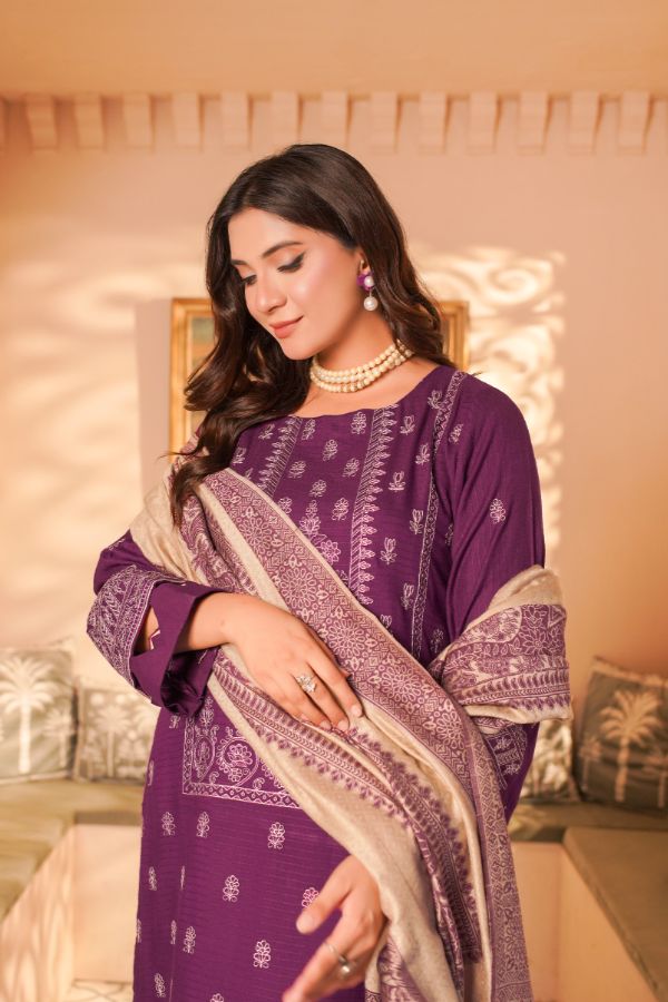 Manizay Bana Dora E/Pashmina Shawl`25 D#4