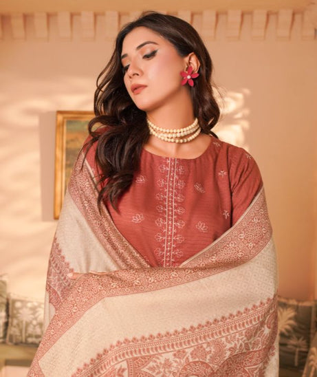 Manizay Bana Dora E/Pashmina Shawl`25 D#2