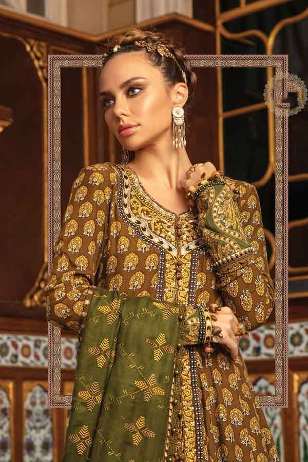 Maria.B Unstitched Linen Collection`21 D#12