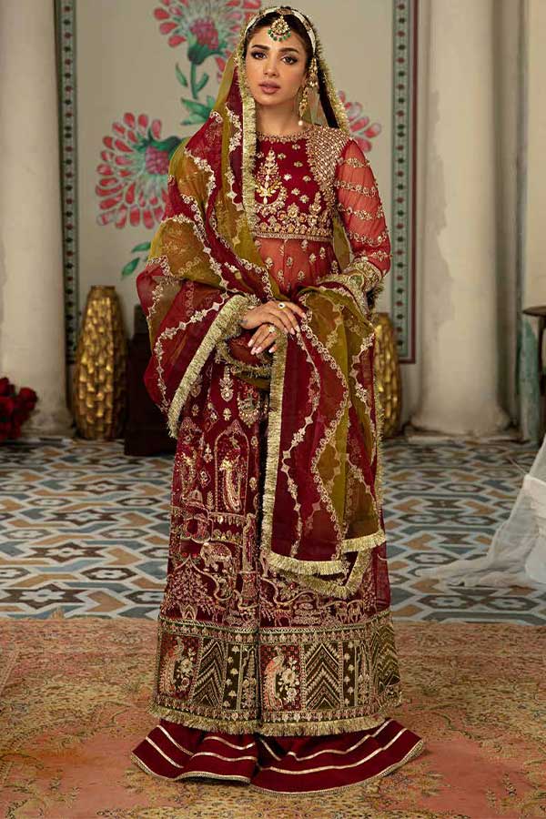 Maryam Hussain Gulaab Wedding Chiffon'22 D#5 (AYNA)