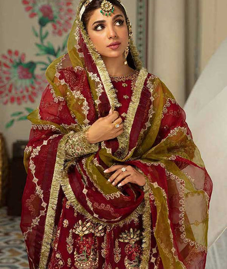 Maryam Hussain Gulaab Wedding Chiffon'22 D#5 (AYNA)