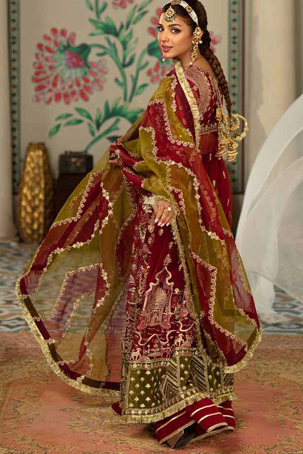 Maryam Hussain Gulaab Wedding Chiffon'22 D#5 (AYNA)