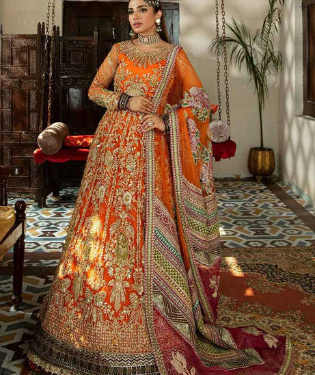 Maryam Hussain Gulaab Wedding Chiffon'22 D#2 (KESAR)