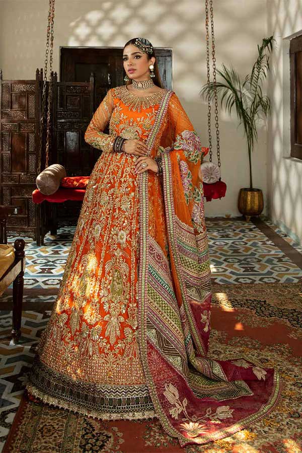 Maryam Hussain Gulaab Wedding Chiffon'22 D#2 (KESAR)
