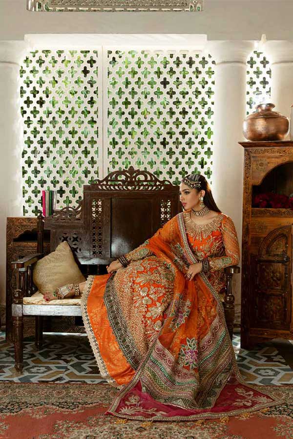 Maryam Hussain Gulaab Wedding Chiffon'22 D#2 (KESAR)