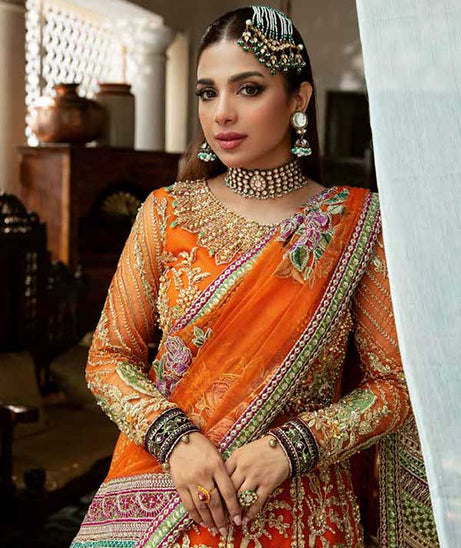Maryam Hussain Gulaab Wedding Chiffon'22 D#2 (KESAR)