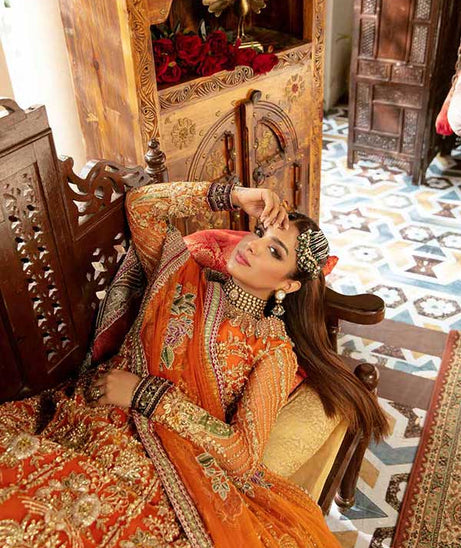 Maryam Hussain Gulaab Wedding Chiffon'22 D#2 (KESAR)