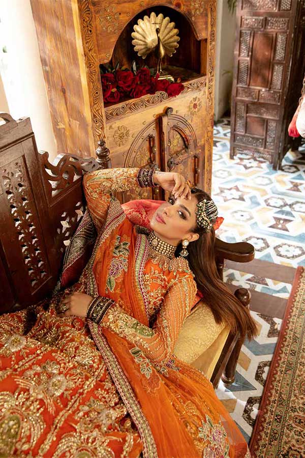 Maryam Hussain Gulaab Wedding Chiffon'22 D#2 (KESAR)