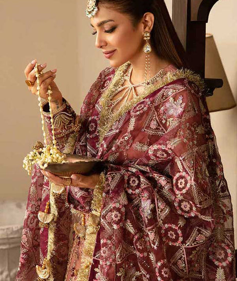 Maryam Hussain Gulaab Wedding Chiffon'22 D#4 (MEHR)