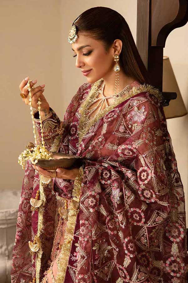 Maryam Hussain Gulaab Wedding Chiffon'22 D#4 (MEHR)