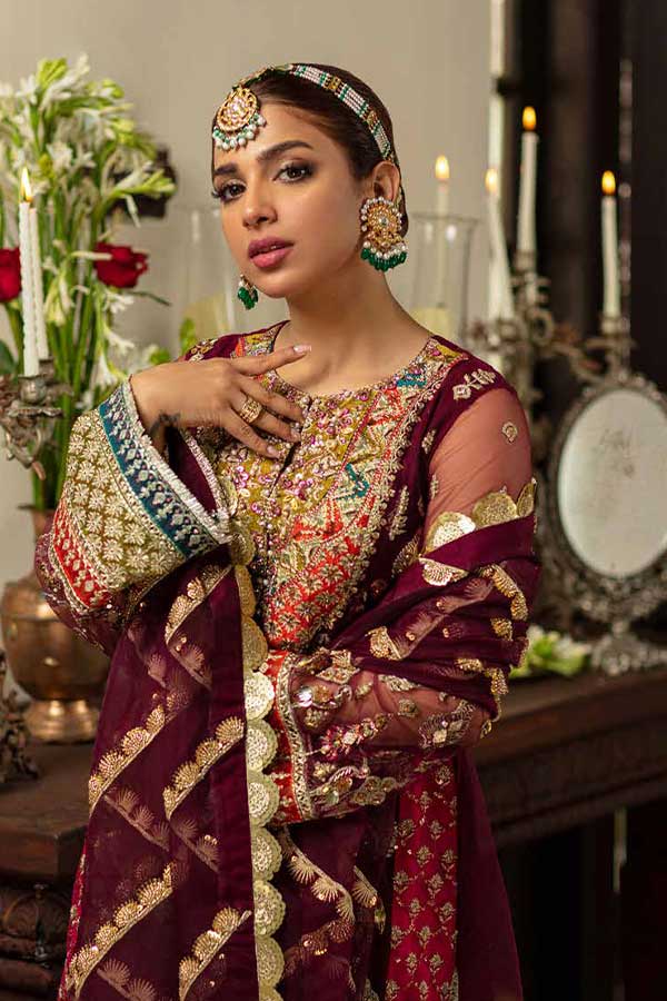 Maryam Hussain Gulaab Wedding Chiffon'22 D#7 (ZEENIA)